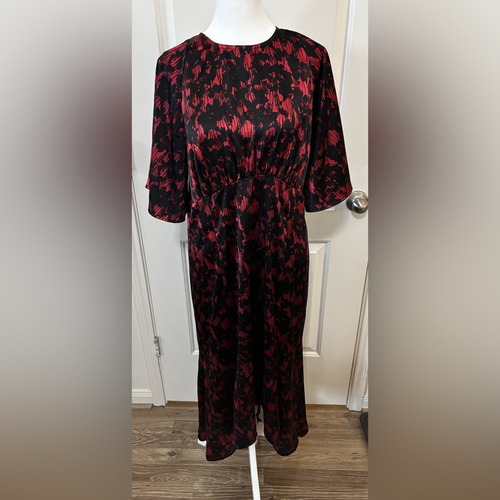 Chelsea 28  Red and Black Satin Dress